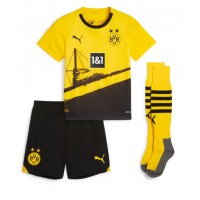 Billiga Borussia Dortmund Donyell Malen #21 Barnkläder Hemma fotbollskläder till baby 2023-24 Kortärmad (+ Korta byxor)